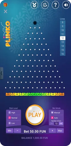 Game difficulty levels Plinco bonus