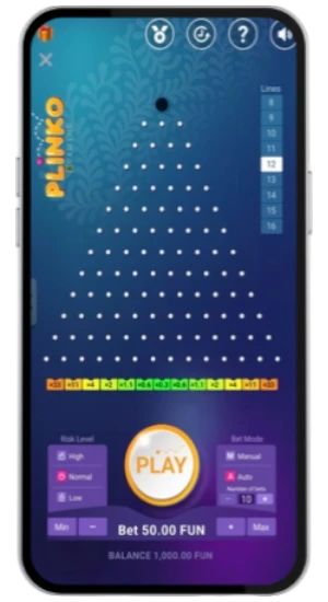 Disfrutar del juego Plinko