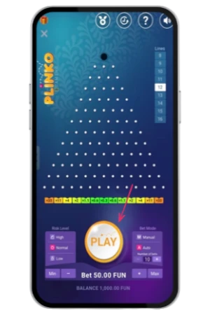 Lanzar la bola en Plinko